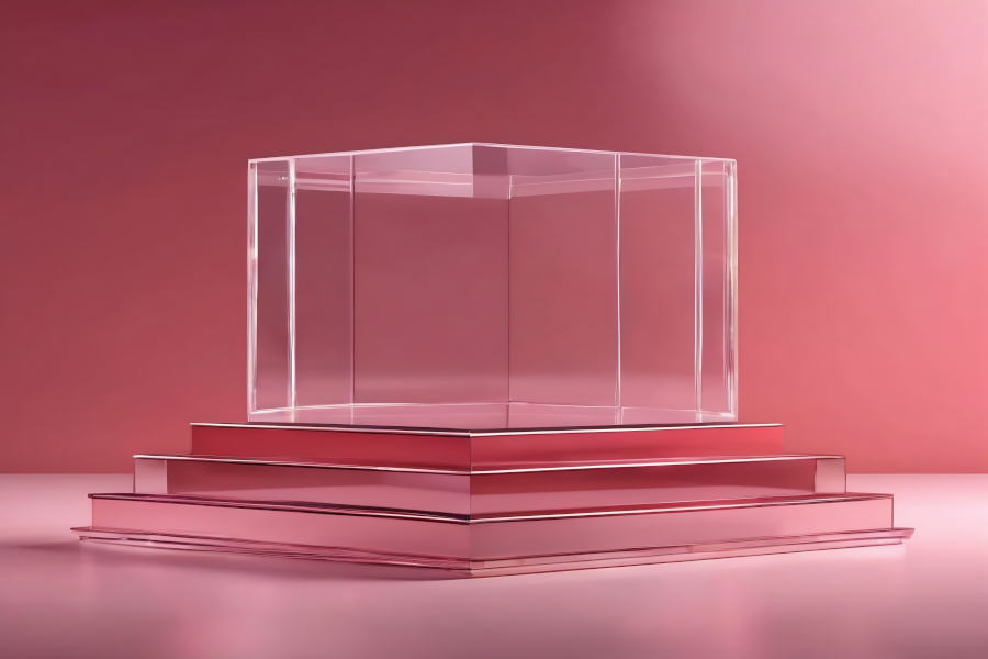 Vitrine aus Glas mit minimalistischer Optik für moderne Einrichtung