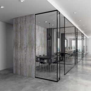 Feste Trennwand mit Tür - 10,76 mm VSG