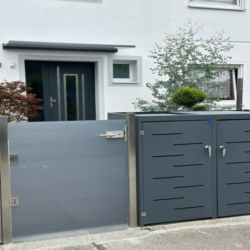 VSG Grau Matt Glas für kleine Gartentür