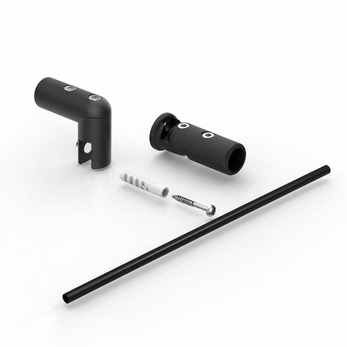 Set rund Schwarz matt