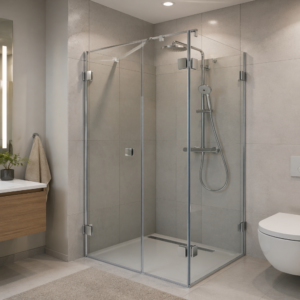 Eckdusche - Türe + 2 Festteile 8 mm ESG