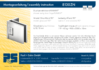 Montageanleitung 8130<br />