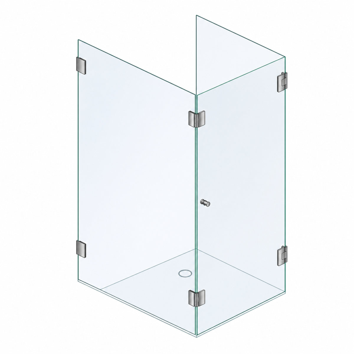 U-Form-Dusche aus Glas - Einzeltüre l/r – Bild 2