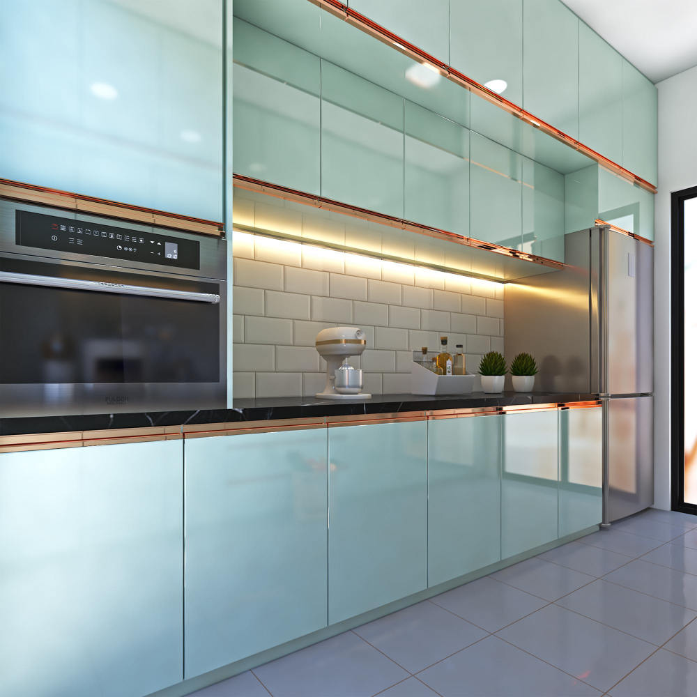 avatar Moderne Küchenraum-Interior-Design und 3D-Rendering
