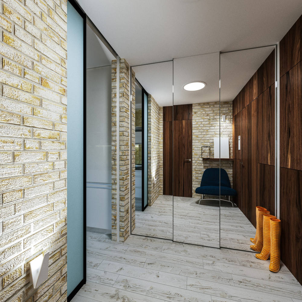 Modernes Interieur einer Halle im Dachboden