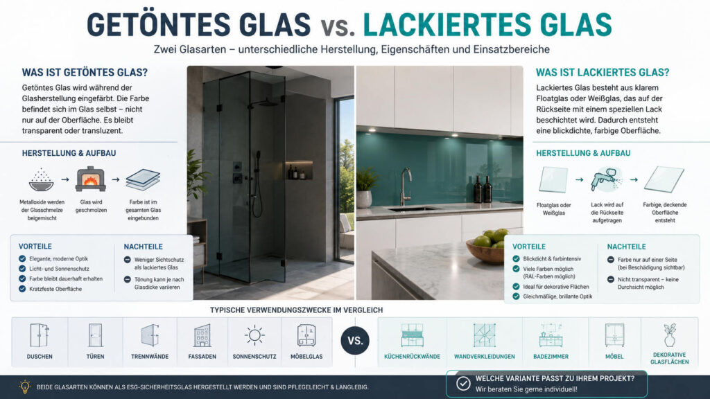 Unterschied zwischen lakiertem und getöntem Glas