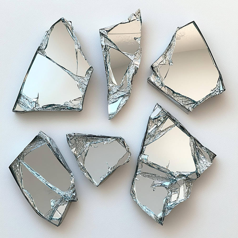 Zerbrochene Stücke gebrochenen Glases
