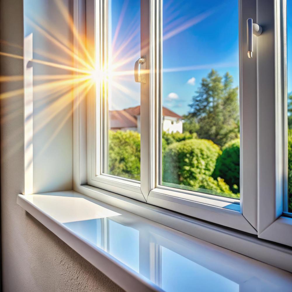 Nahaufnahme eines Fensters mit natürlichem Licht