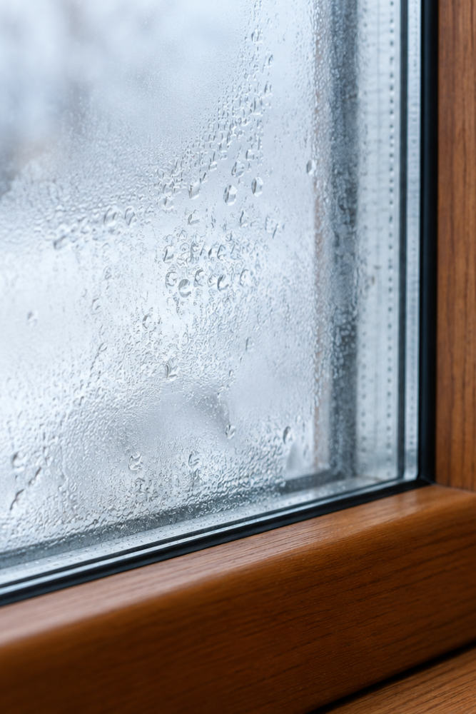 Wass im zwischenraum eines Fensters